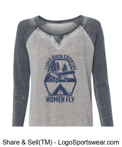Back Country Women Fly - Fleece Raglan Sleeve Crewneck Sweatshirt Design Zoom